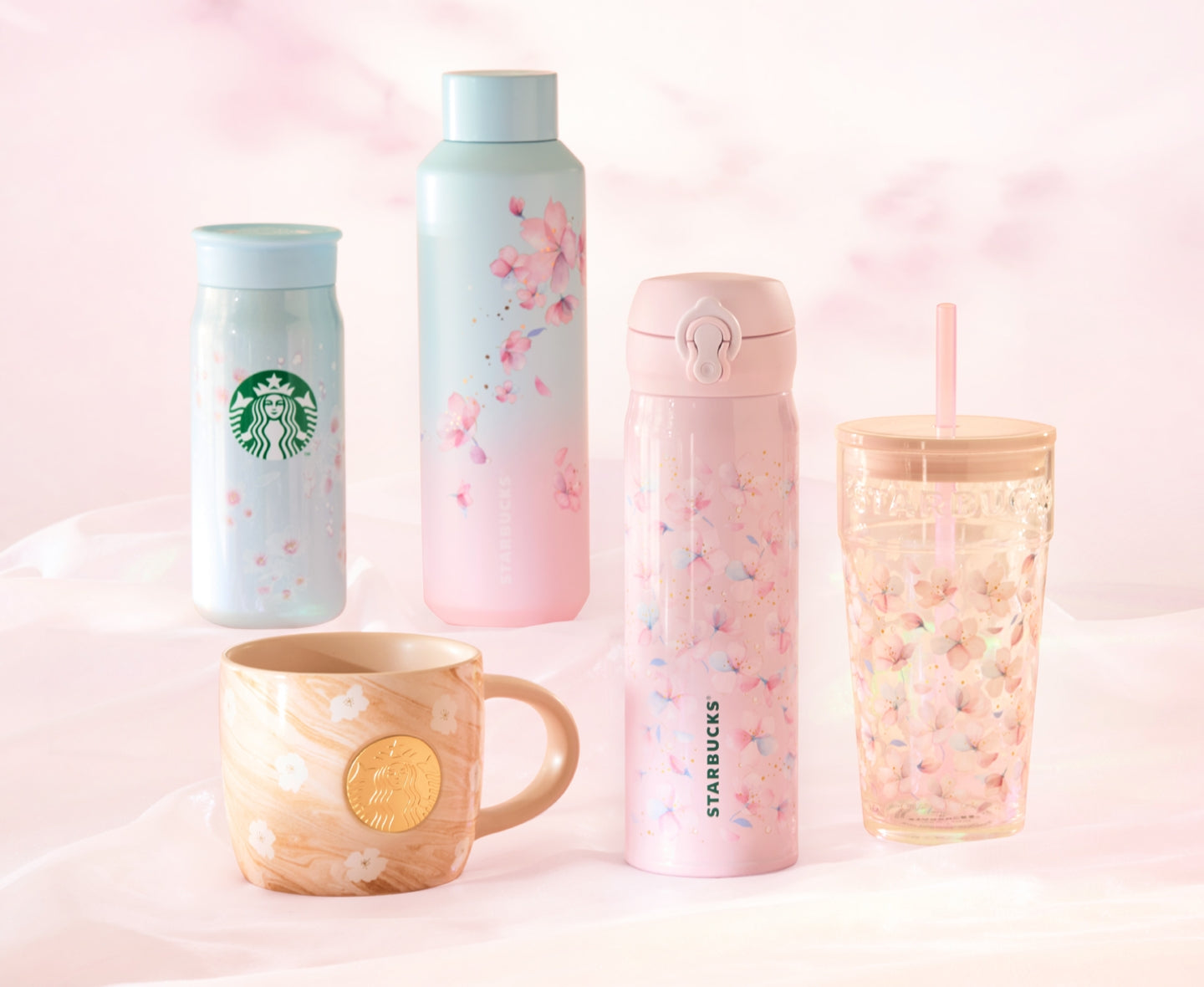 Starbucks Handy botella de acero inoxidable rosa palo 500ml SAKURA2025